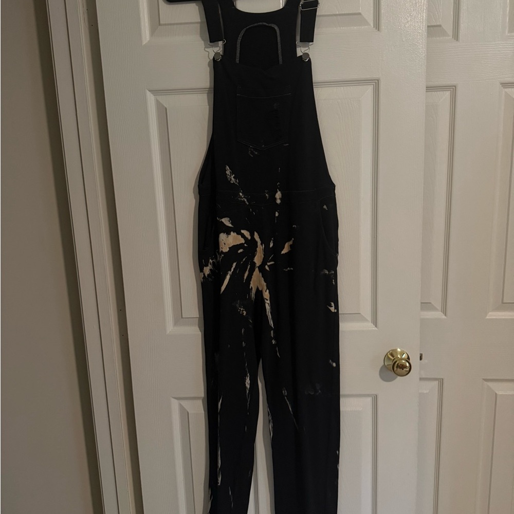 Pavement Black and Cream Overalls